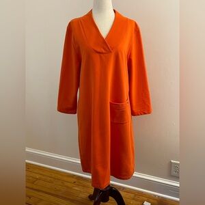 Tyler Böe Orange Knit Shift Dress Pocket Women’s Large